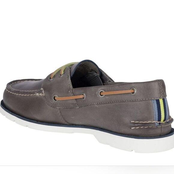 Sperry Men's Leeward Nautical Cross Lace Boat Shoe Size 8 in Grey NWT in packagi - Picture 4 of 13